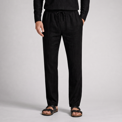 Ellingham Casual Linen Trousers - Black