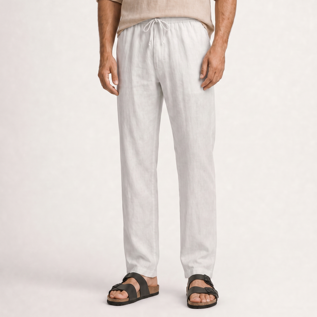 Ellingham Casual Linen Trousers - White
