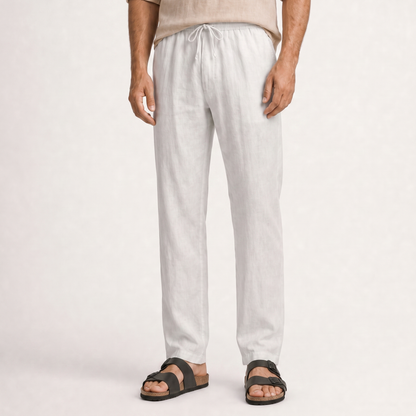 Ellingham Casual Linen Trousers - White