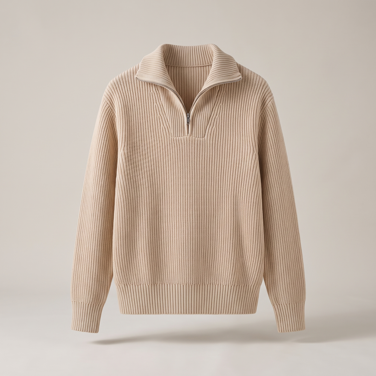 Ellis Modern Half-Zip Jumper - Khaki