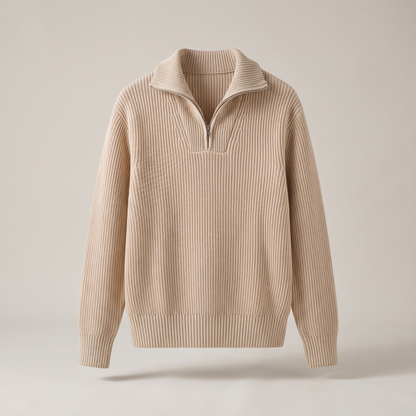 Ellis Modern Half-Zip Jumper - Khaki