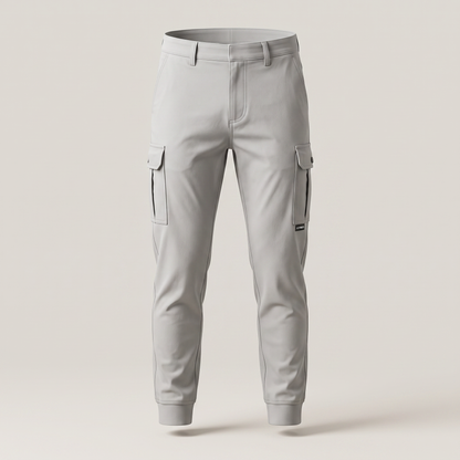 Elmsden Premium Stretch Cargo Trousers - Light Grey