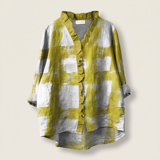 Elodie Summer Linen Top - Yellow