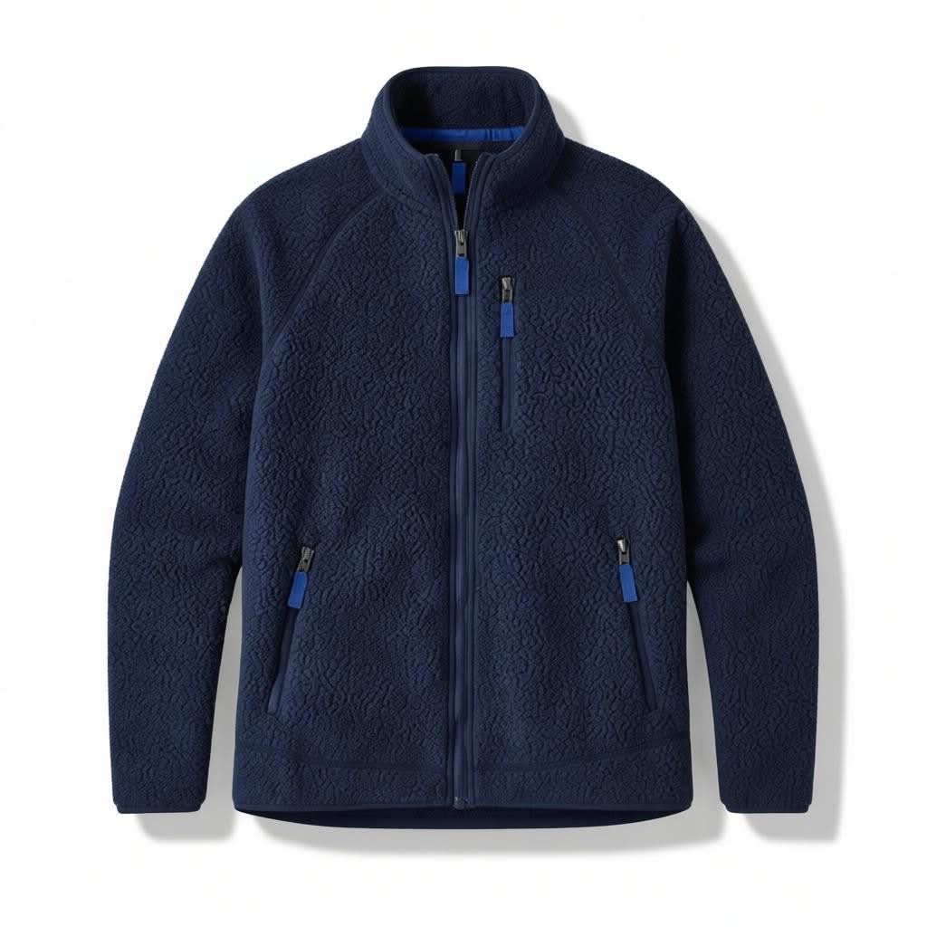 Elowen High-Pile Fleece Jacket - Navy Blue