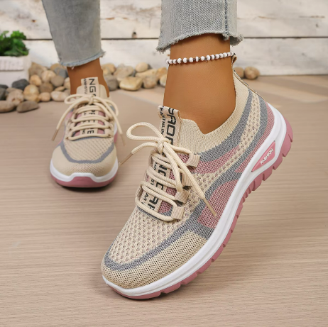 Elowyn Comfort Trainers - Khaki Pink