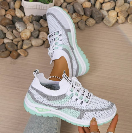 Elowyn Comfort Trainers - White Green