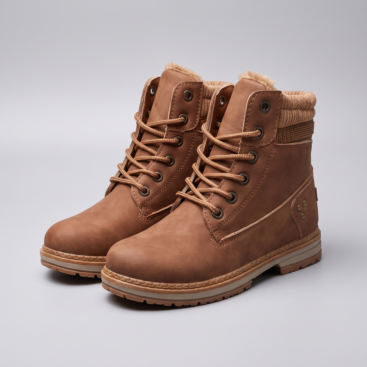 Elsie Chunky Sole Winter Boots - Brown