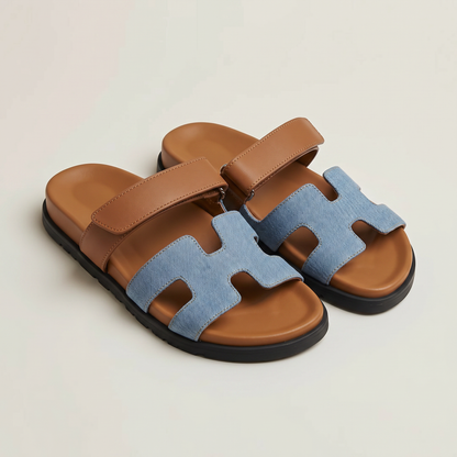 Elspeth Classic Sandals - Blue/Brown