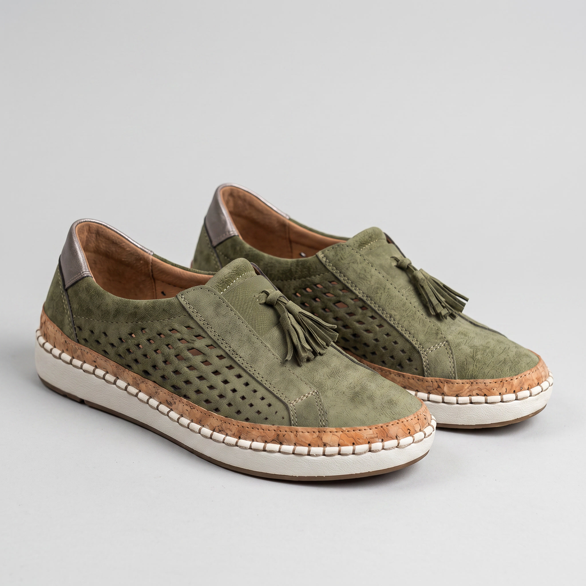 Elspeth Knit Comfort Slip-Ons - Green