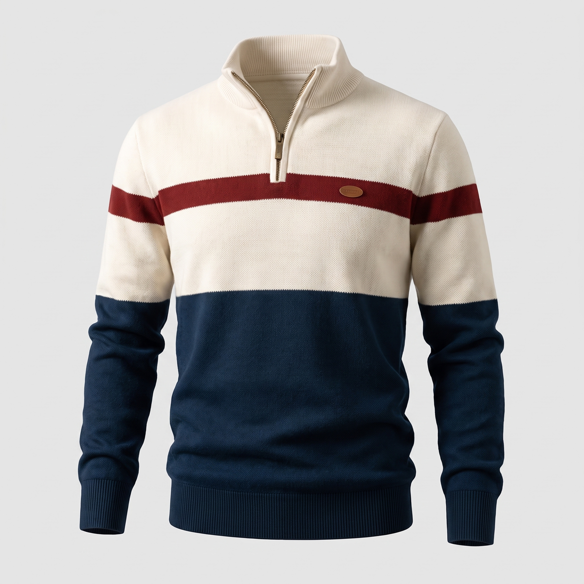 Elston Heritage Quarter-Zip - Navy White