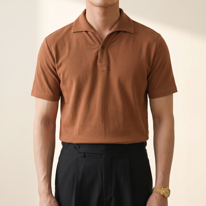 Elstree Collar Polo - Coffee