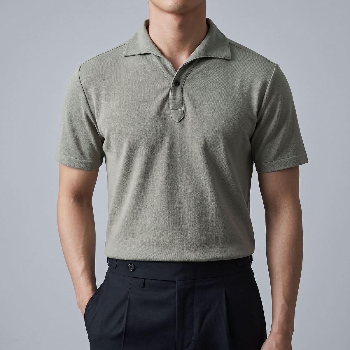 Elstree Collar Polo - Khaki