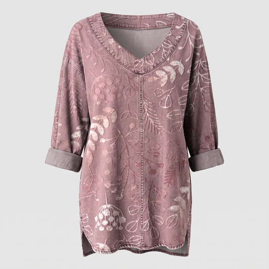 Elvera Leaf Print Blouse - Multicoloured