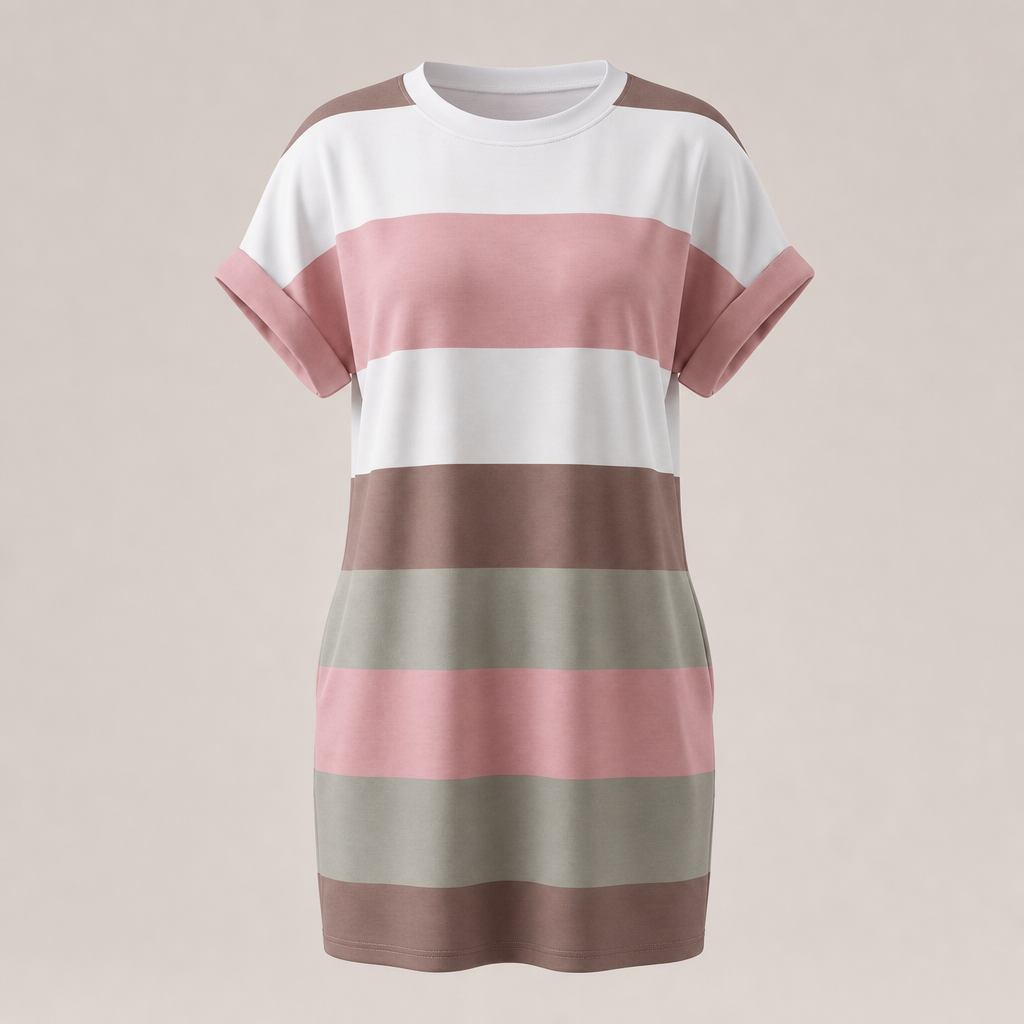 Elysian Roundneck Dress - Pink