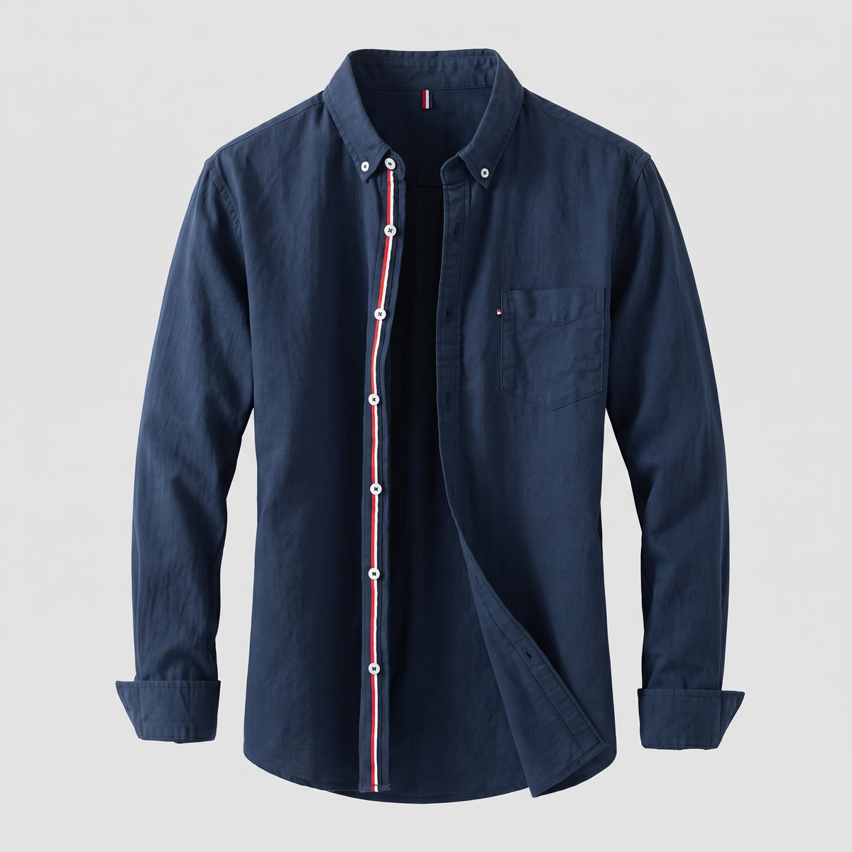 Emilio Linen Shirt - Navy Blue