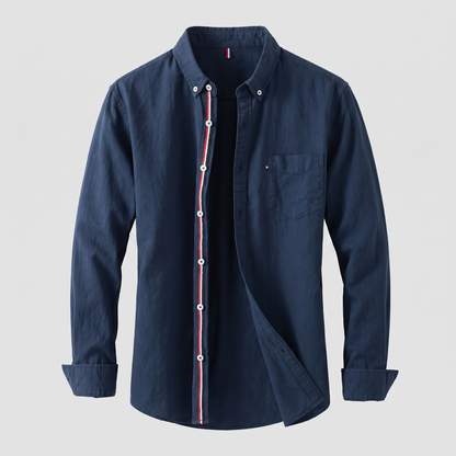 Emilio Linen Shirt - Navy Blue