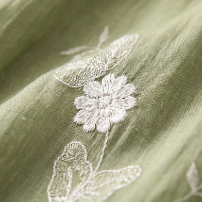 Emily Cotton Top with Embroidered Flowers