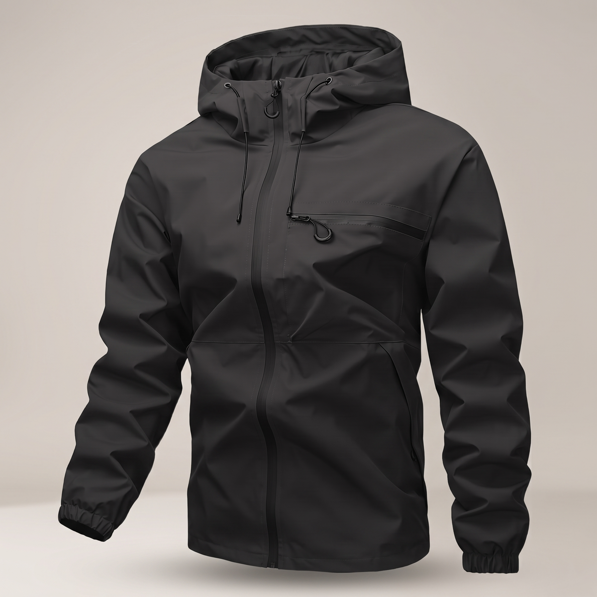 Essential Weather-Ready Hooded Coat - Black