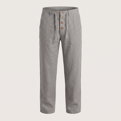 Ethan Linen Trousers - Grey