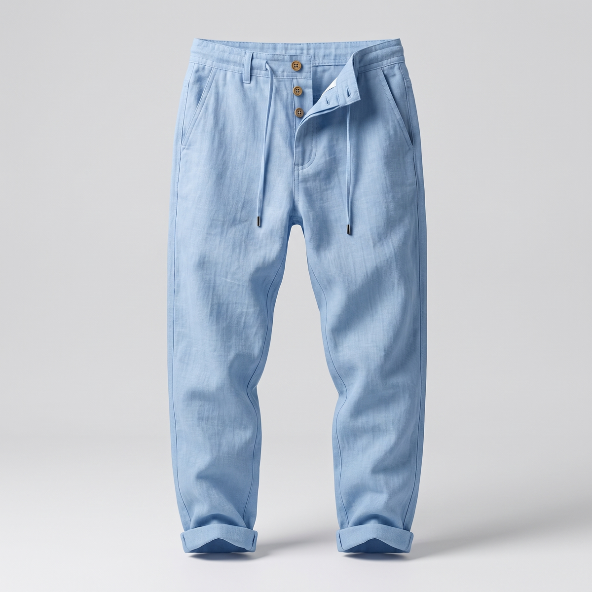 Ethan Linen Trousers - Light Blue
