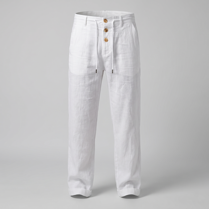 Ethan Linen Trousers - White