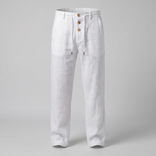Ethan Linen Trousers - White