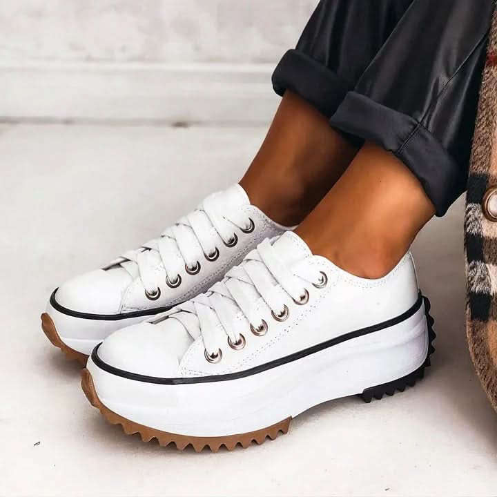 Eva Platform Trainers - Ivory White