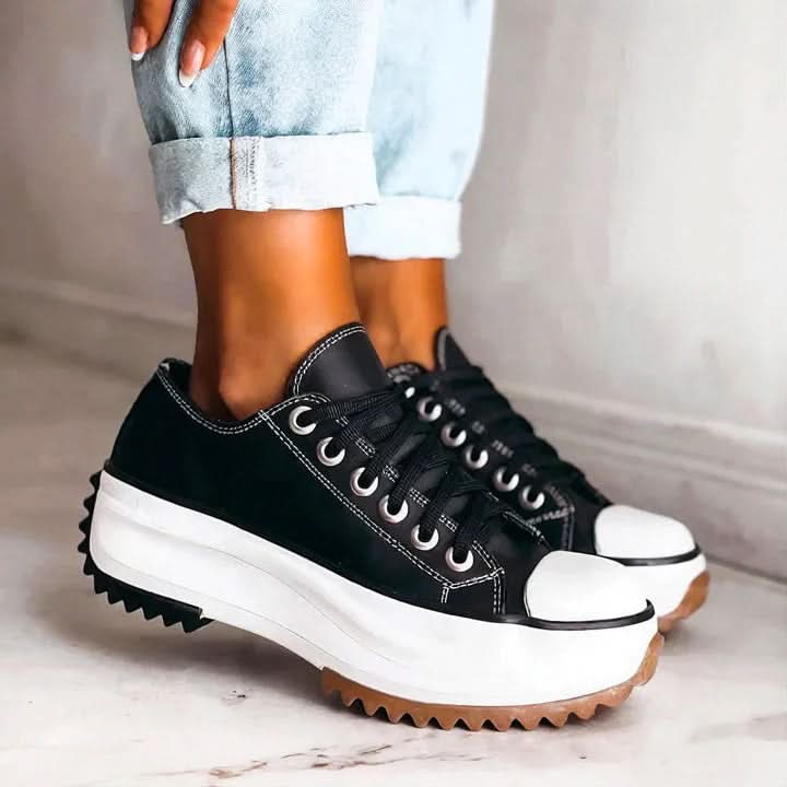 Eva Platform Trainers - Midnight Black