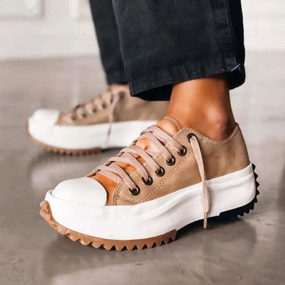 Eva Platform Trainers - Sandstone Beige