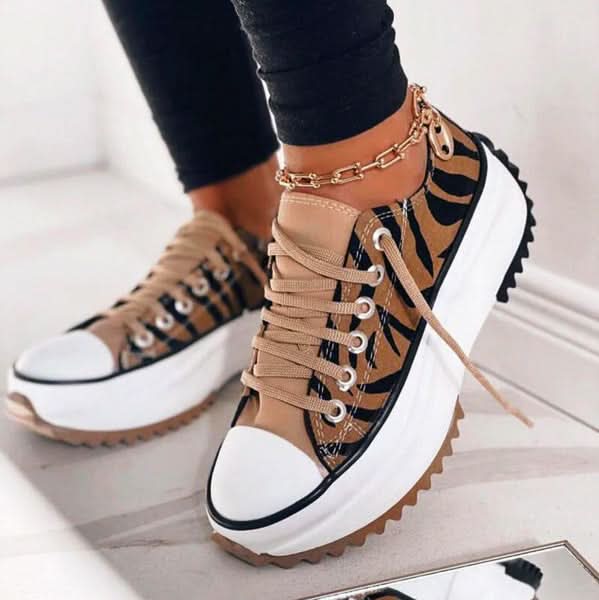 Eva Platform Trainers - Tiger Stripe