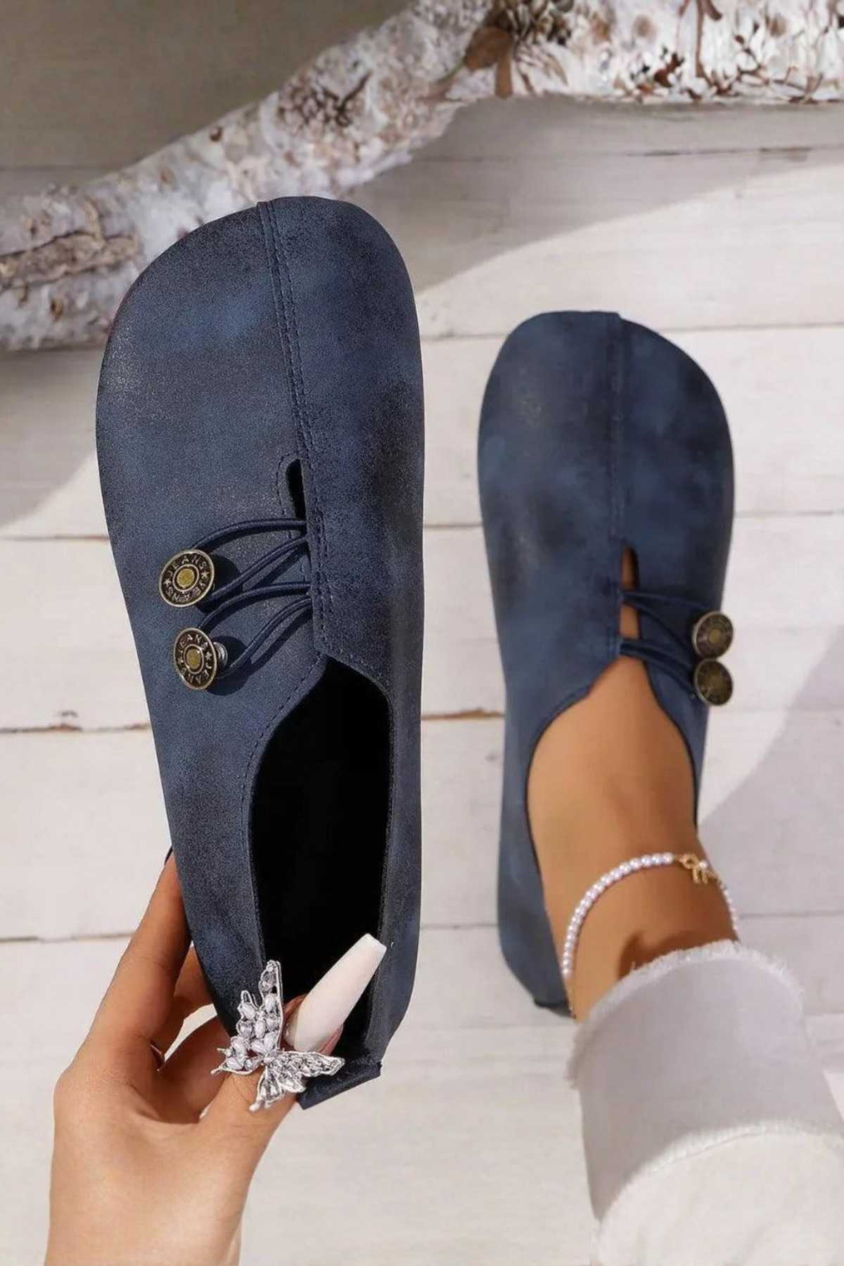 Evelyn Soft Ballet Flats - Blue