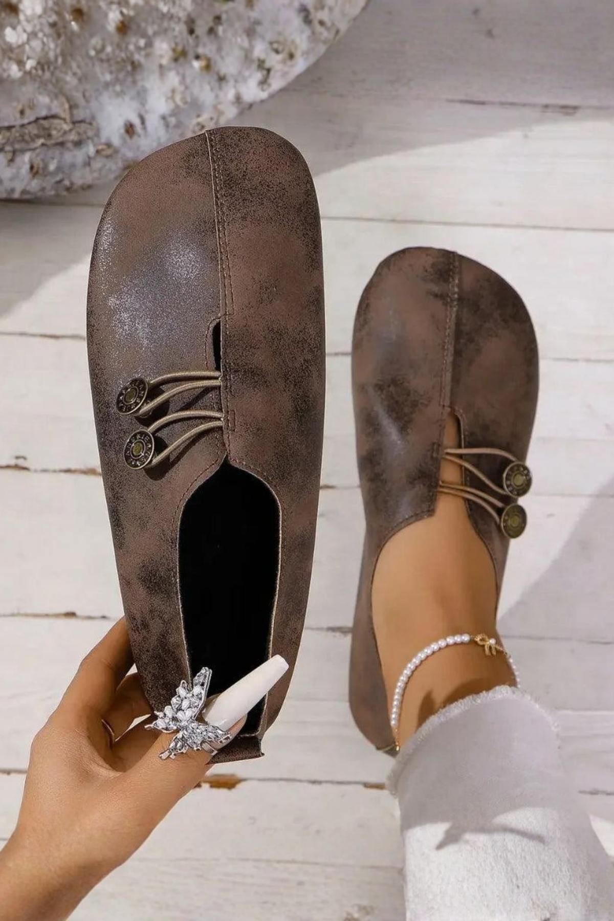 Evelyn Soft Ballet Flats - Brown
