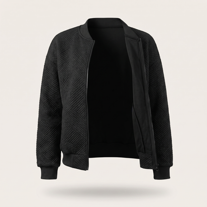 Evelyn Statement Chevron Jacket - Black