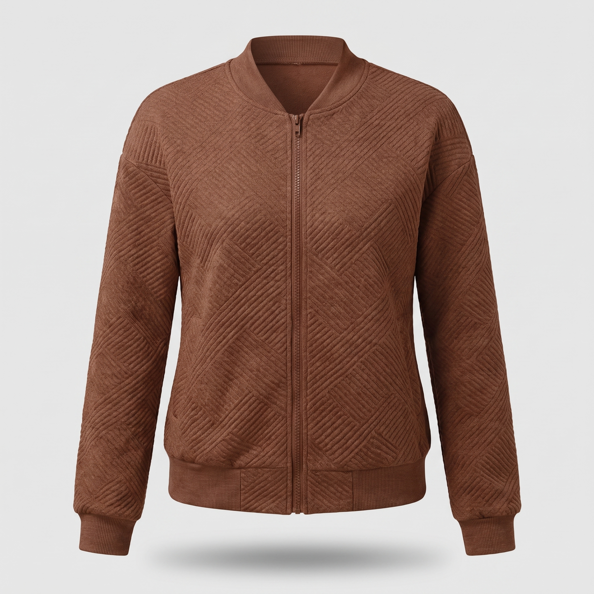Evelyn Statement Chevron Jacket - Brown