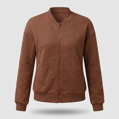 Evelyn Statement Chevron Jacket - Brown