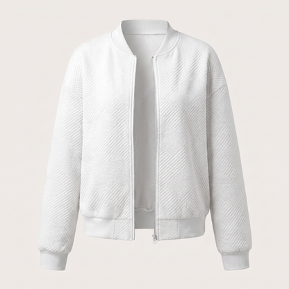 Evelyn Statement Chevron Jacket - White