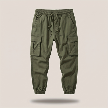Everyday Drawstring Cargo Trousers - Army Green