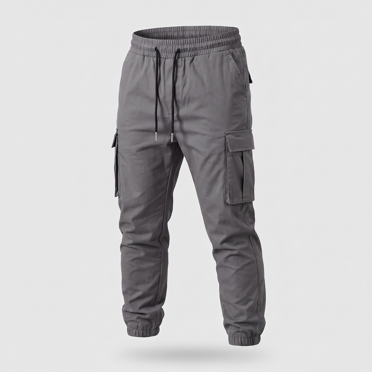 Everyday Drawstring Cargo Trousers - Grey