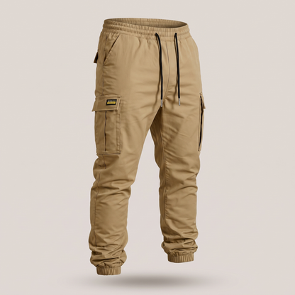 Everyday Drawstring Cargo Trousers - Khaki