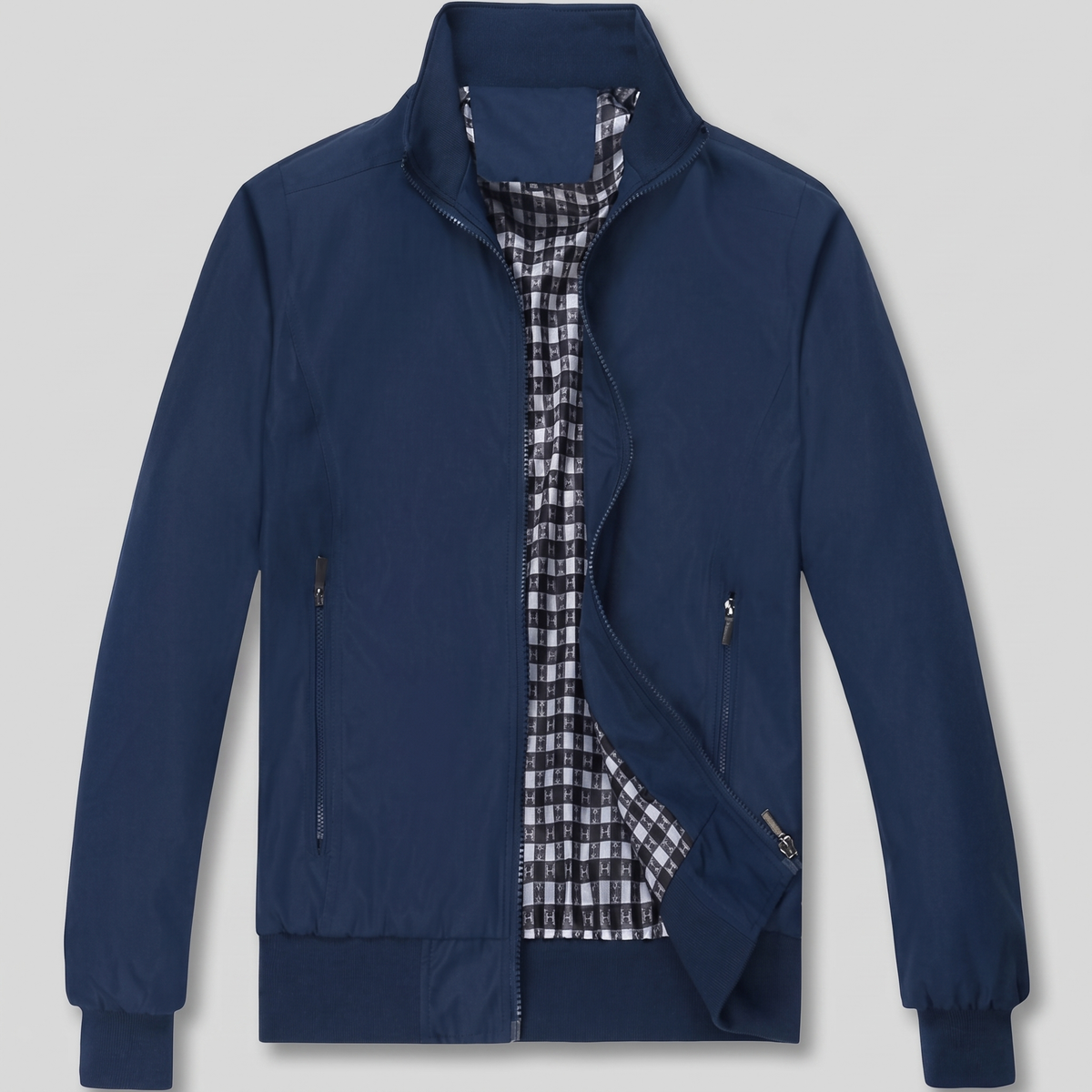 Everyday Zip Front Jacket - Navy Blue