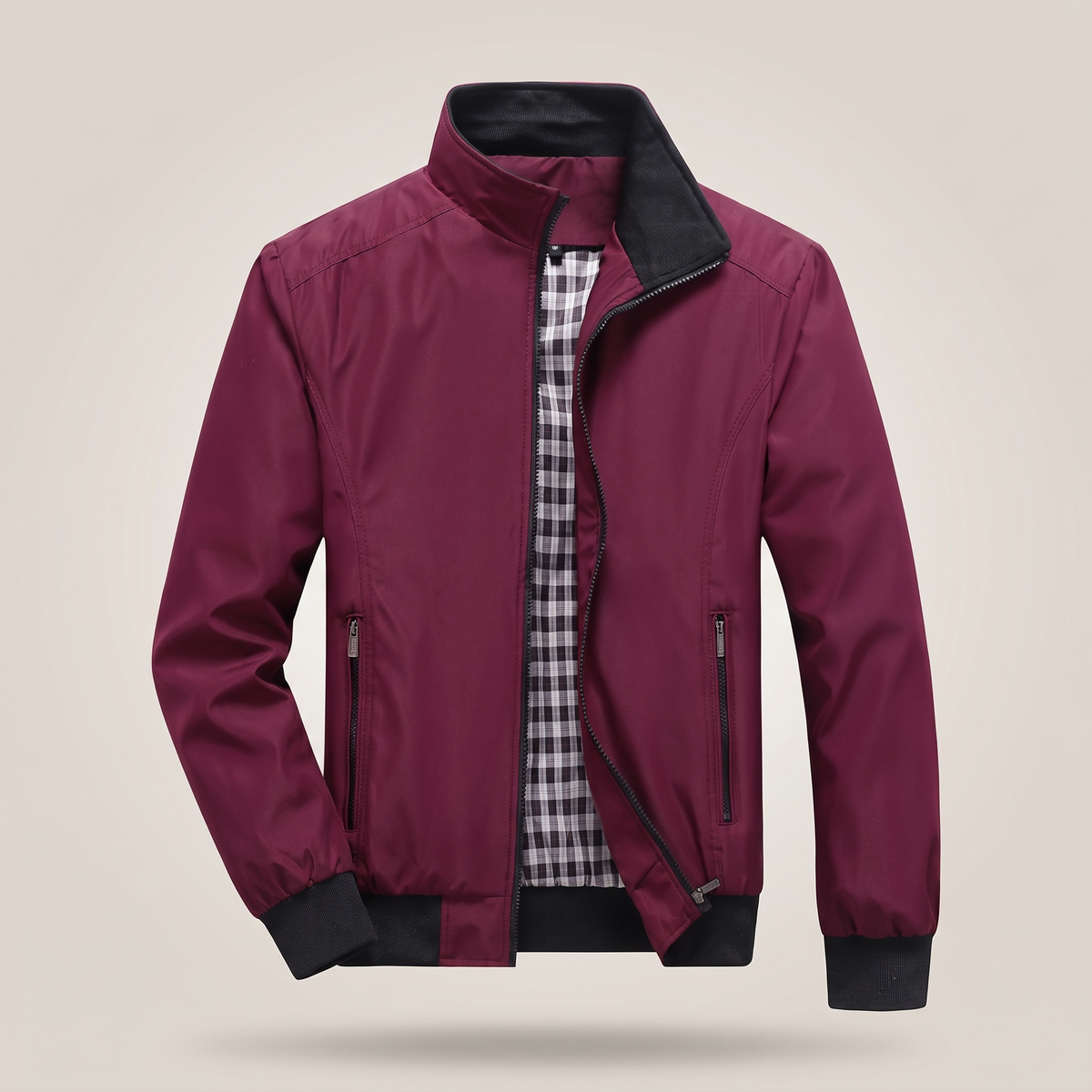 Everyday Zip Front Jacket - Red