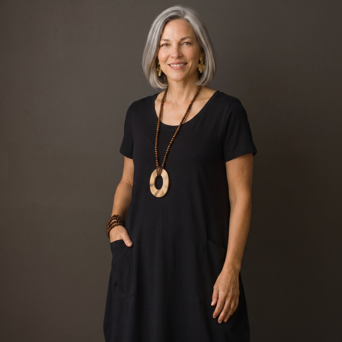 Fairleigh Soft-Flow Day Dress - Deep Black
