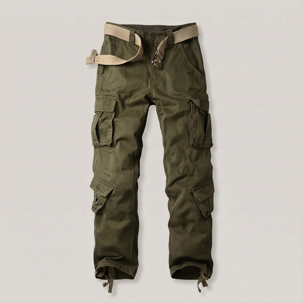 Farnworth Camo Cargo Trousers - Army Green