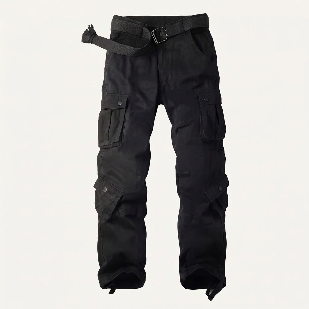 Farnworth Camo Cargo Trousers - Black