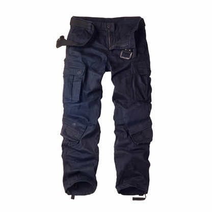 Farnworth Camo Cargo Trousers - Navy Blue