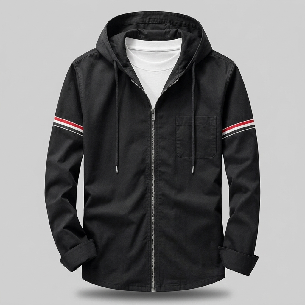 Fenbrook Casual Hooded Jacket - Black