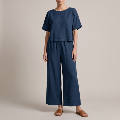Fernleigh Easy-Wear Co-Ord Set - Navy Blue