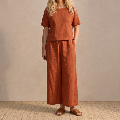 Fernleigh Easy-Wear Co-Ord Set - Rusty Orange