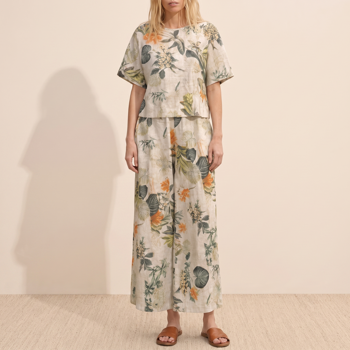 Fernleigh Easy-Wear Co-Ord Set - White Tropiks