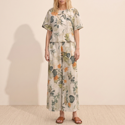 Fernleigh Easy-Wear Co-Ord Set - White Tropiks